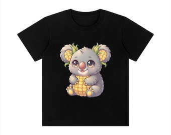 T-shirt Koala Maïs, T-shirt Koala Mignon, T-shirt Animal Drôle, T-shirt Maïs Mignon, Cadeau Koala Kawaii, Illustration Animale Fantaisiste, FLUXFORM