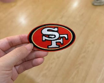 Toppa ricamata dei SF 49ers, da applicare con ferro da stiro o cucire, decorazione per zaino in denim.