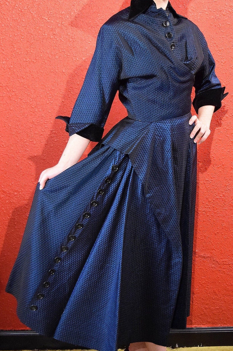 1940s New Look Taffeta Dress image 9