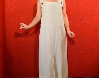 1920s Ribbed Cotton Chemise Dress