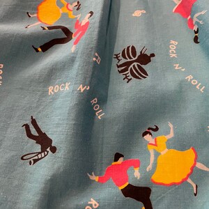 1950s Large Rock and Roll Novelty Print Skirt image 6