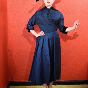 1940s New Look Taffeta Dress image 8