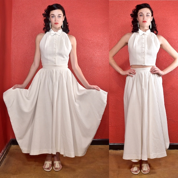 Rare Claire McCardell 1950s White Dress Two Piece