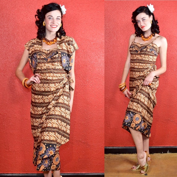1940s Rayon Hawaiian Sarong & Bolero Nani