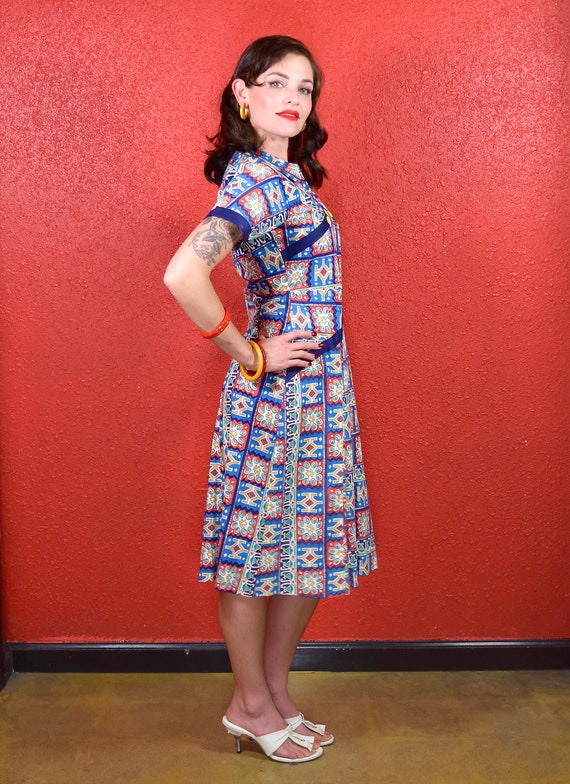 1930s Cotton Print Day Dress by Joy Tyme Small - image 5