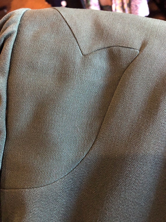 1940s Lilli Ann Green Wool Gabardine Fitted Jacke… - image 10