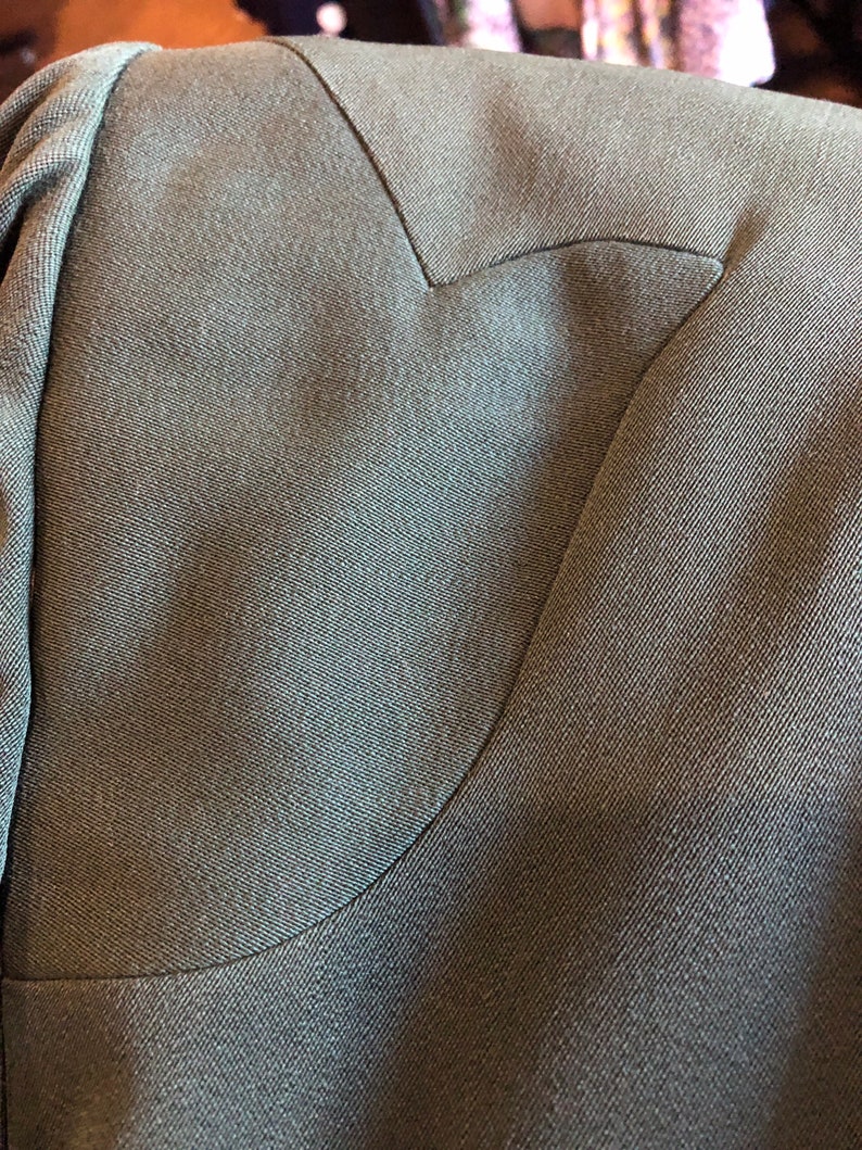 1940s Lilli Ann Green Wool Gabardine Fitted Jacket for Klines | Etsy