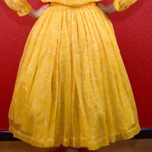 1950s Yellow Chiffon Two Pice Dress & Jacket Ensemble image 7