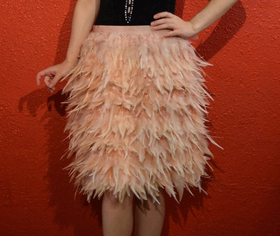 Vintage Pink Feather Skirt 1920s Style Dolly Sist… - image 4