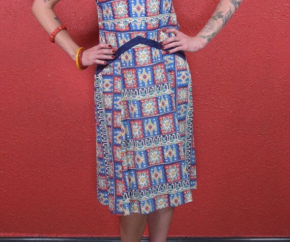 1930s Cotton Print Day Dress by Joy Tyme Small - image 4