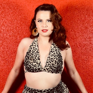 1950s 60s Leopard Print Bikini Costume Playsuit image 7