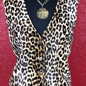 1960s Leopard Print Faux Fur Vest image 1