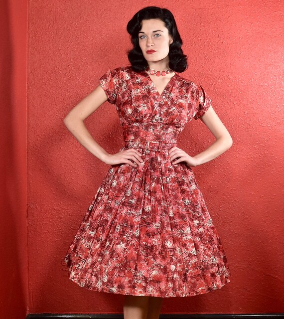 1950s Jonathon Logan Dress Novelty Print