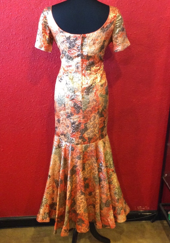 1950s 60s Brocade Mermaid Gown - image 9