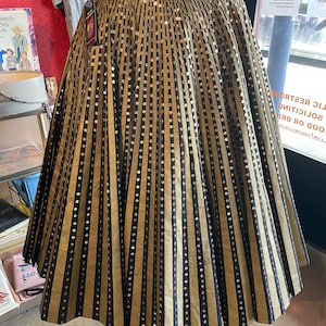 1950s Mexican Hand Painted Skirt with Sequins image 2