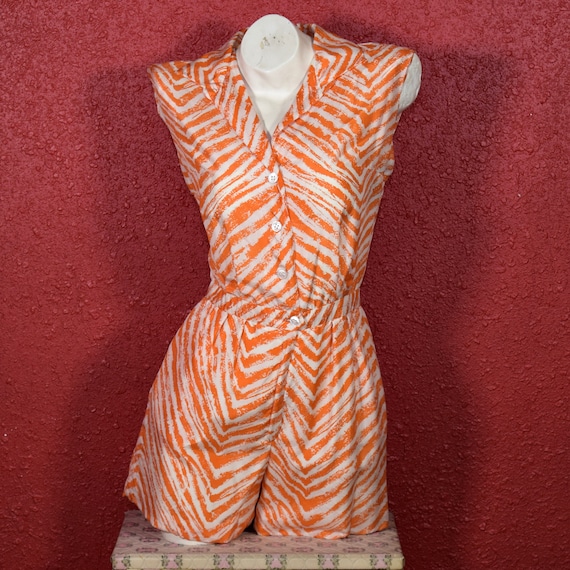 1960s Zebra Print Playsuit