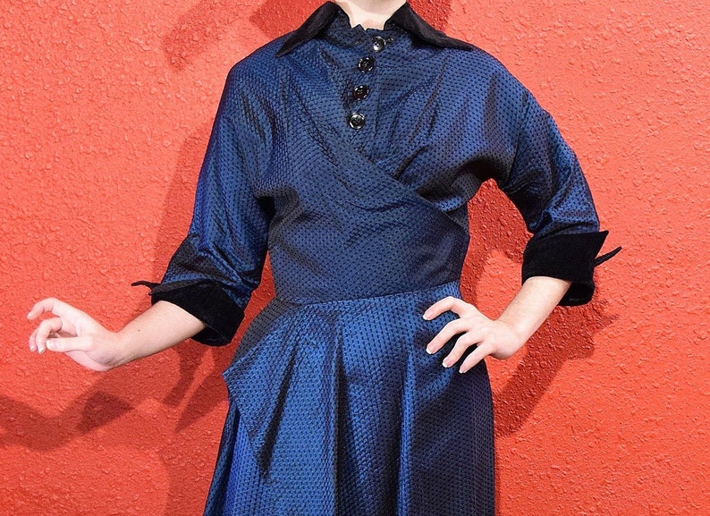 1940s New Look Taffeta Dress image 2