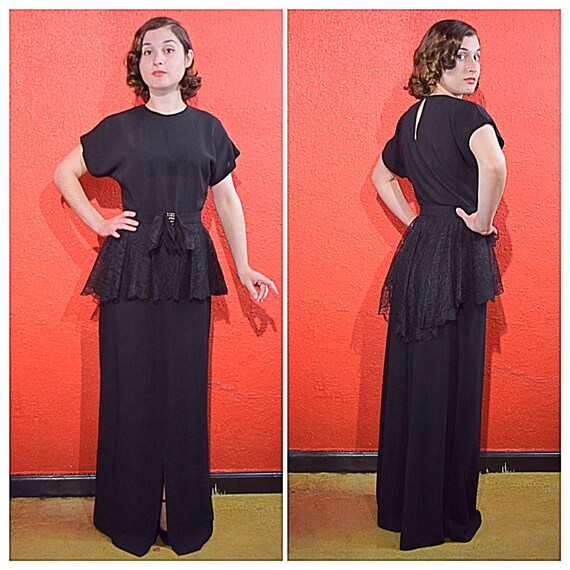 1940s peplum dress
