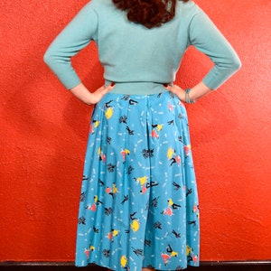 1950s Large Rock and Roll Novelty Print Skirt image 3