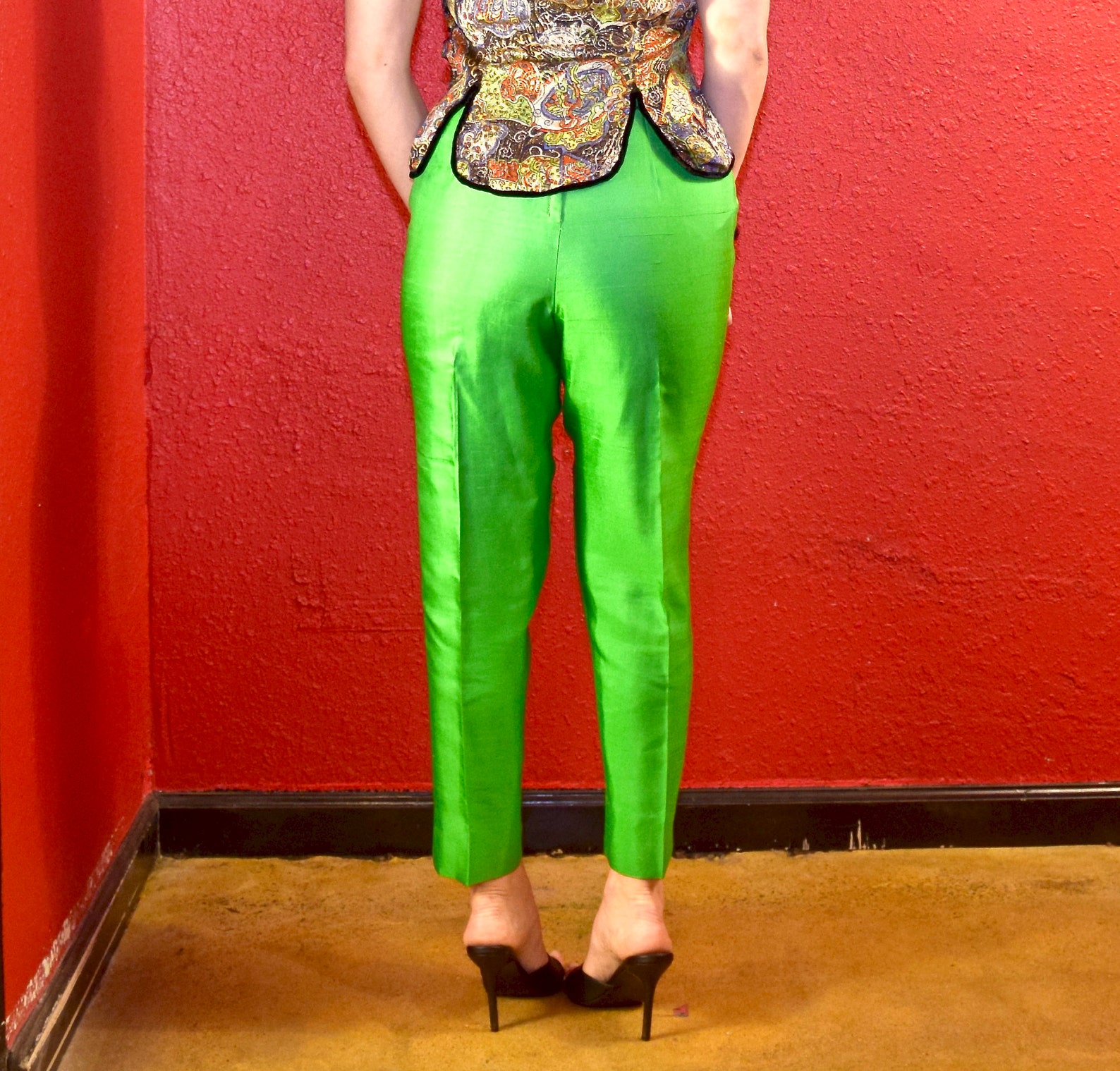 1950s 60s Emerald Green Silk Capris by Adelaar Etsy