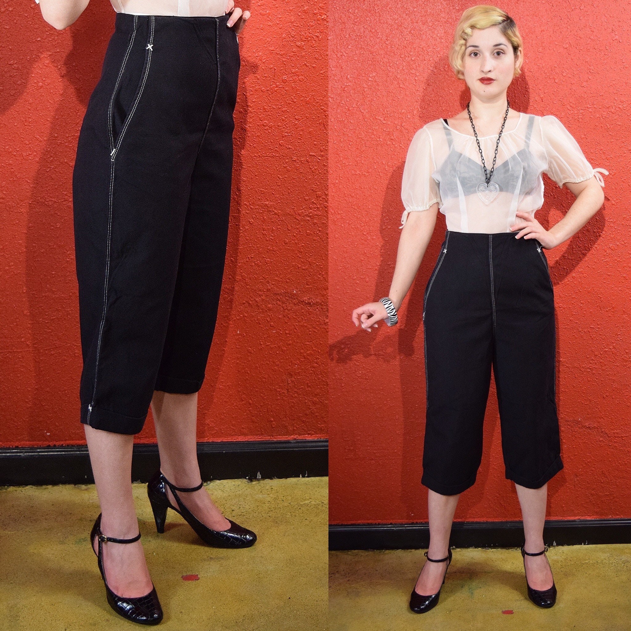 Black Jeans Sharpees Pedal Pushers XS 