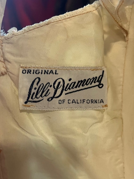 1950s Lilli Diamond White Chiffon & Lace Cocktail… - image 10