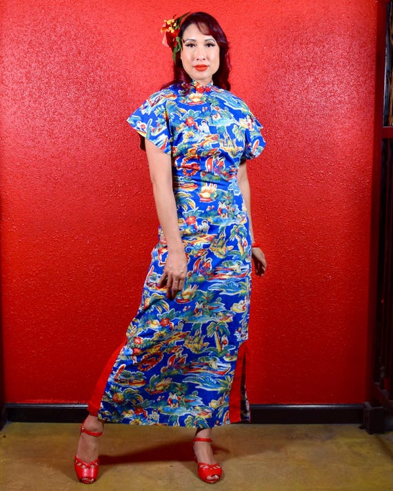 white christmas dresses Hawaiian Theme Maxi Dress – Ragstock main image 1