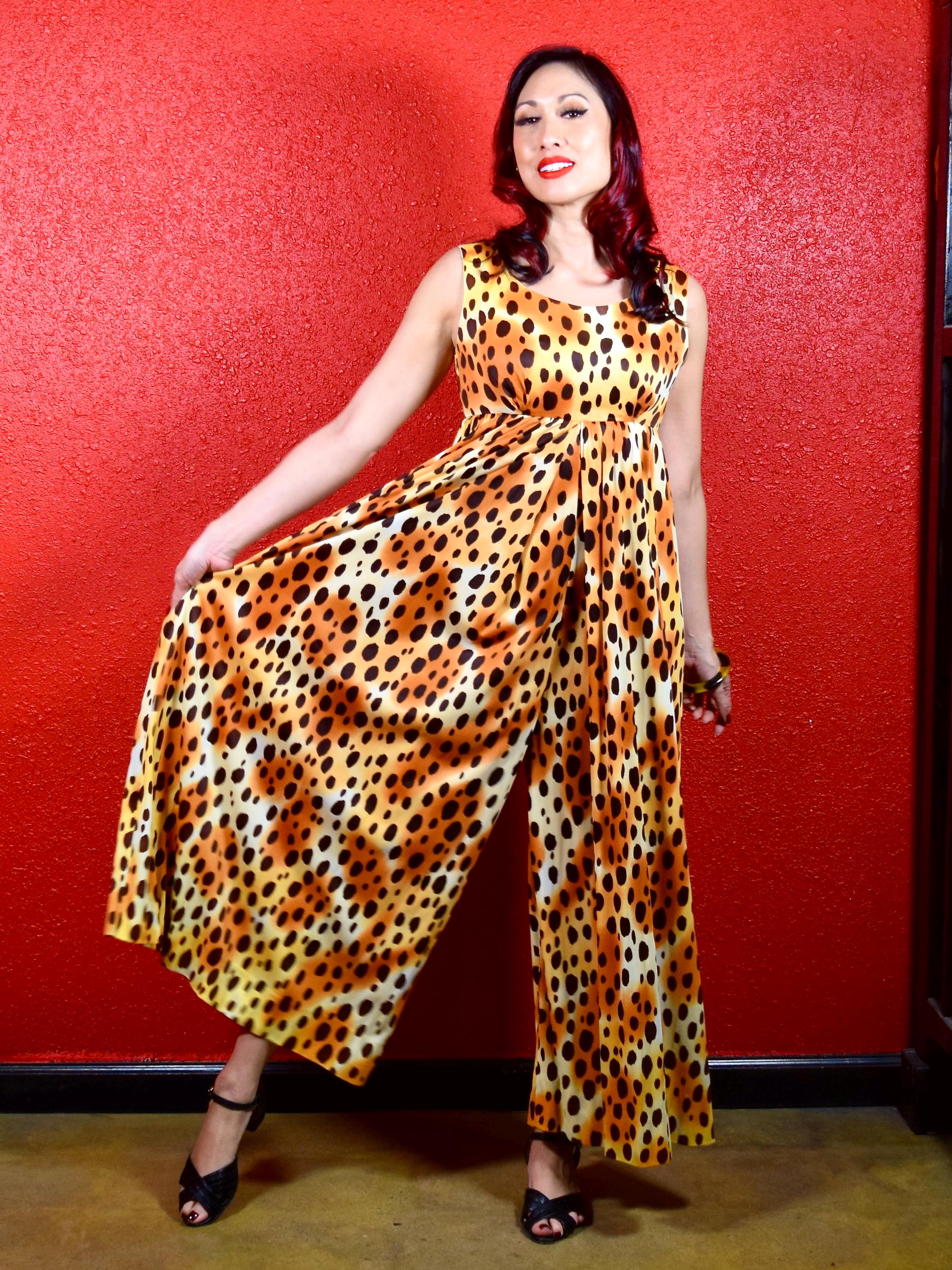 1960s Leopard Print Jumpsuit Palazzo Pants - Etsy