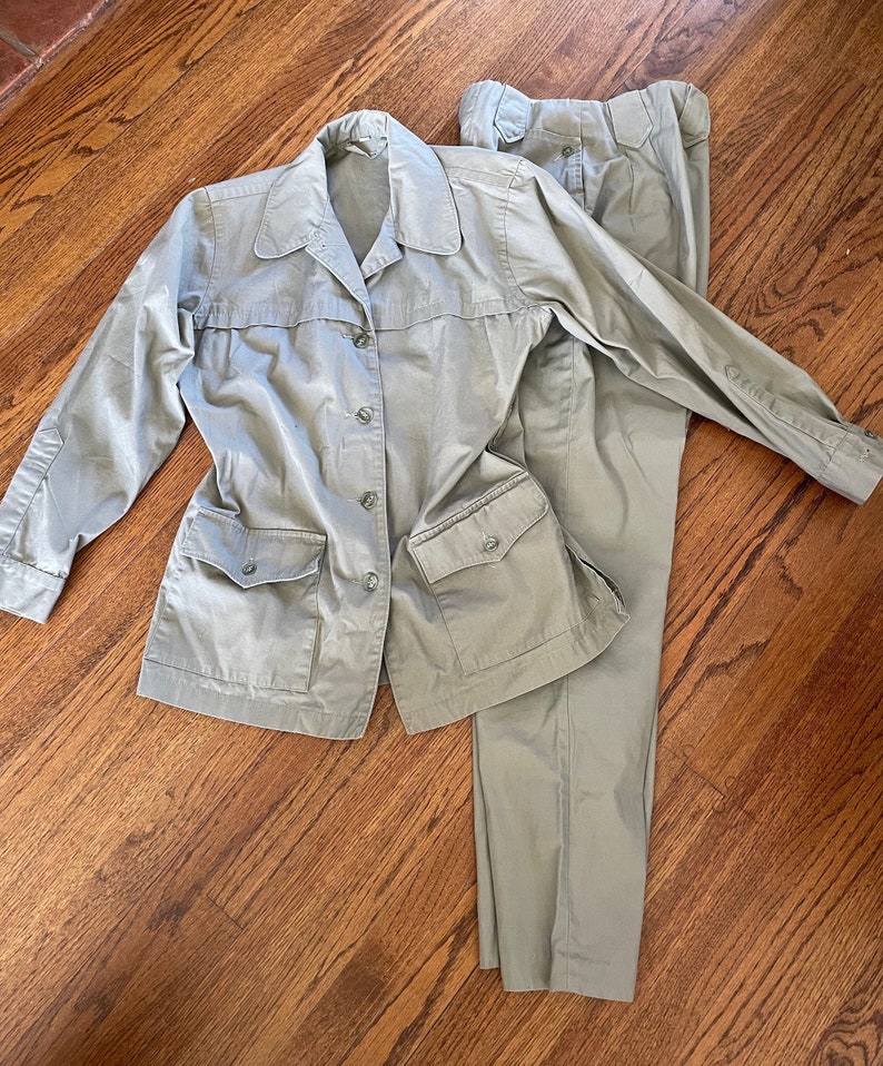 1960s LL Bean Pants Suit Safari Western image 6