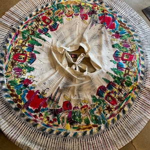 1950s Scenic Mexican Sequined Hand Painted Circle Skirt image 2