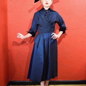 1940s New Look Taffeta Dress image 5