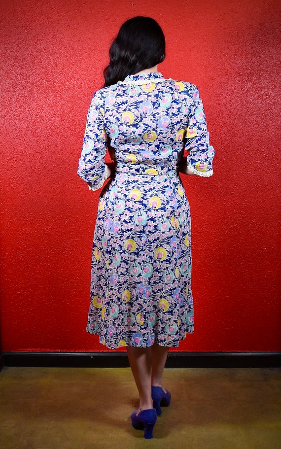 1950s Cotton Novelty Hat Print Dress - image 5