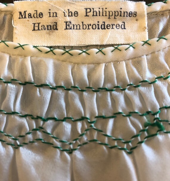 1950s Hand Embroidered Philippines Blouse - image 8