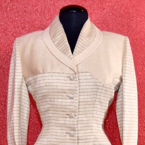 1950s Lilli Ann Suit Ivory Imported Fabric image 2