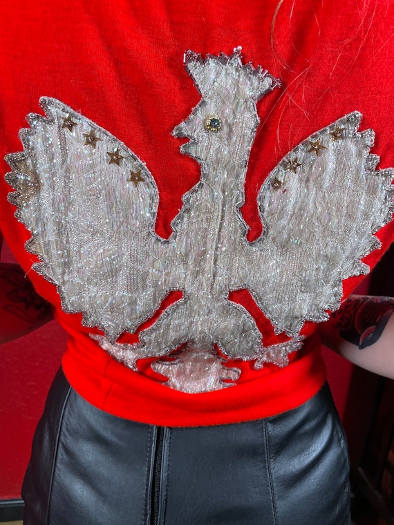 1960s Glitter Eagle Laceup Top - image 2