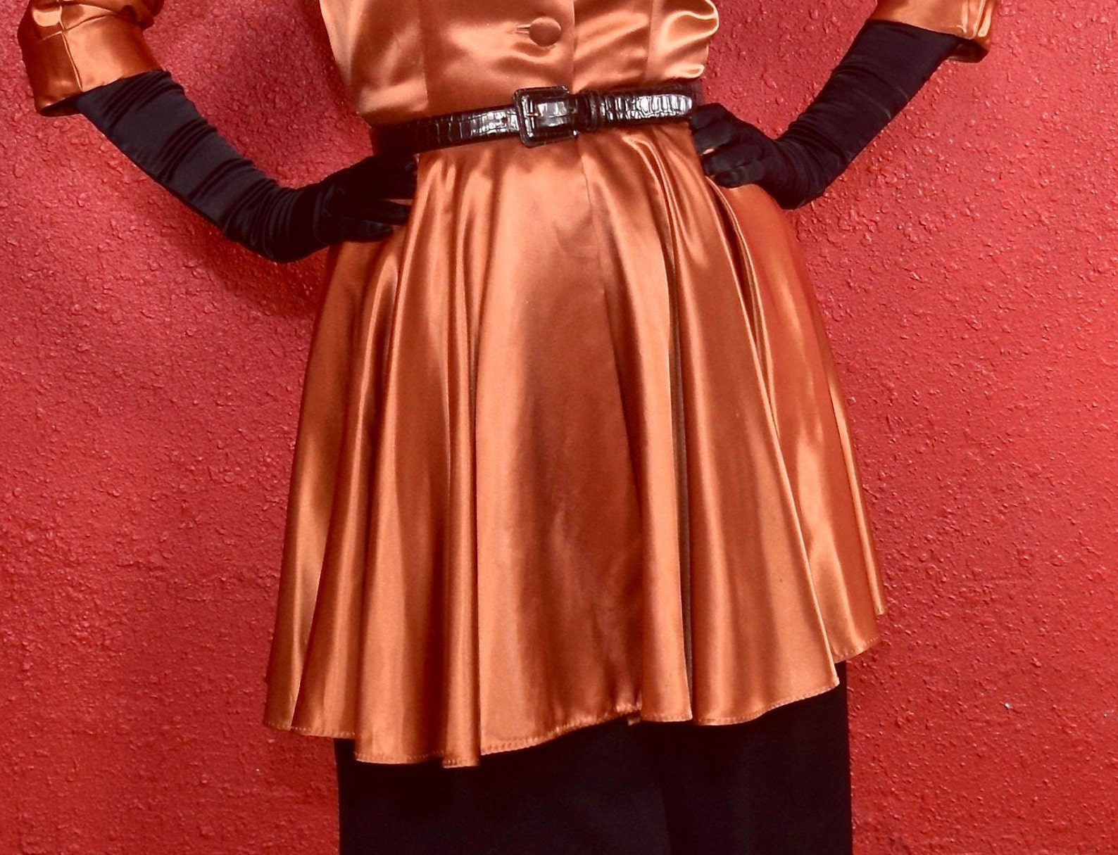 1940s Hostess Jacket Loungewear Copper Satin - Etsy