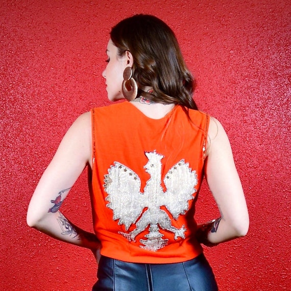 1960s Glitter Eagle Laceup Top - image 3