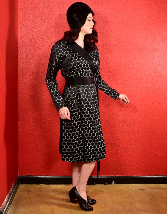 1920s Black Dot Silk Shift Chemise Dress - image 8