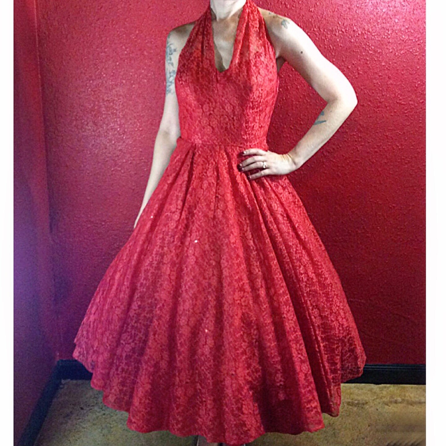Midi Dress Red Halter Lace Dress 1950s Dress Red Lace Halter Neck Holiday Pinup Small Fit And Flare Hong Kong Midi Dress Red Halter Lace Dress 1950s Dress Red Lace Halter Neck Holiday Pinup Small Fit And Flare Hong Kong