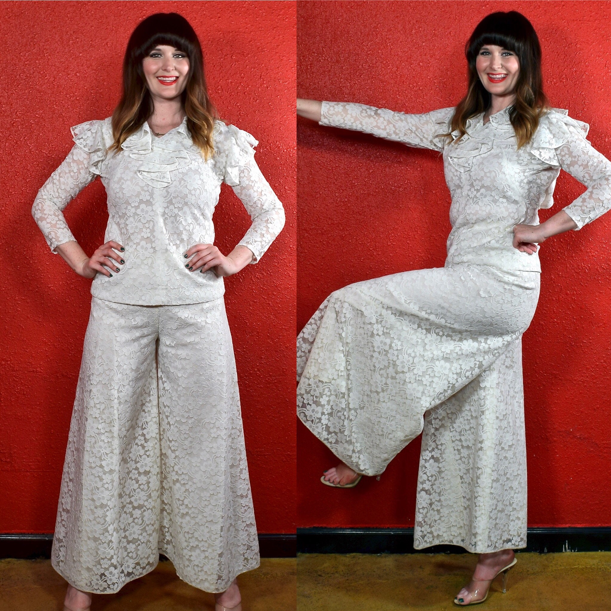 パンツ vintage like lace pants / ivory NOUNLESS VINTAGE LIKE LACE SLIT PANTS（スラックス）｜BOICE