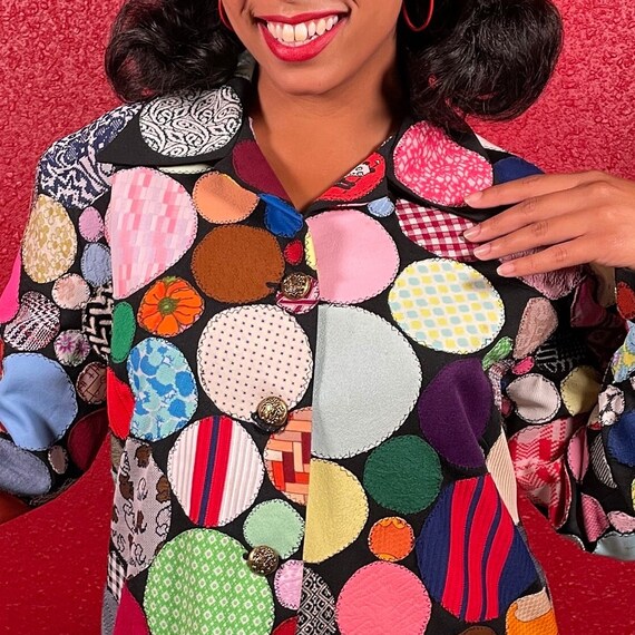 Vintage Patchwork Jacket Quilt Panels - image 3