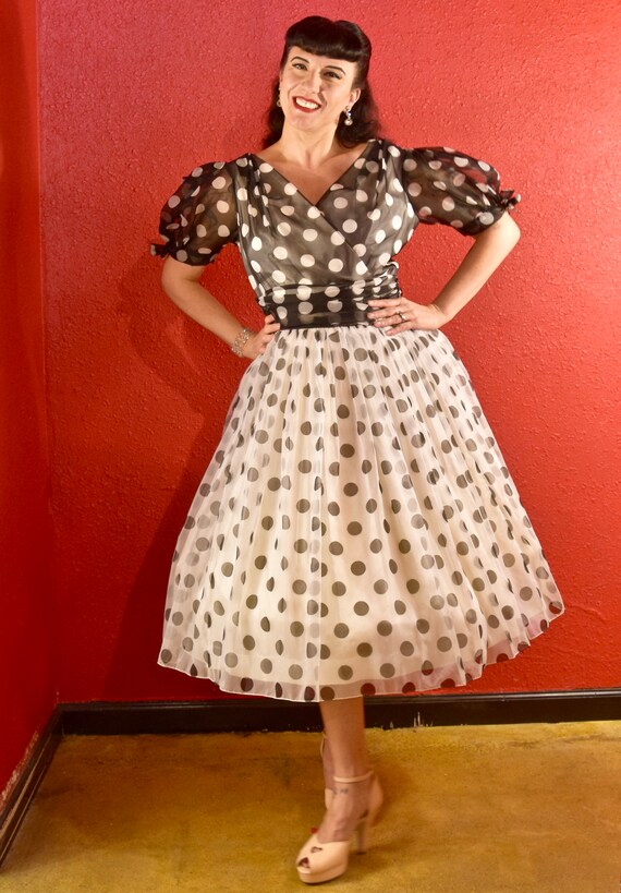 1950s polka dot dress