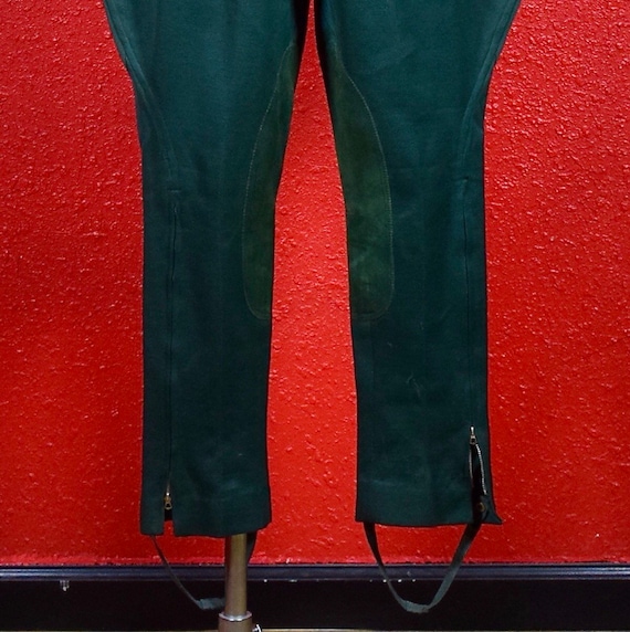 1930s Rare Jodhpurs Green Wool with Suede Patch - image 6