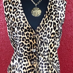 1960s Leopard Print Faux Fur Vest image 4
