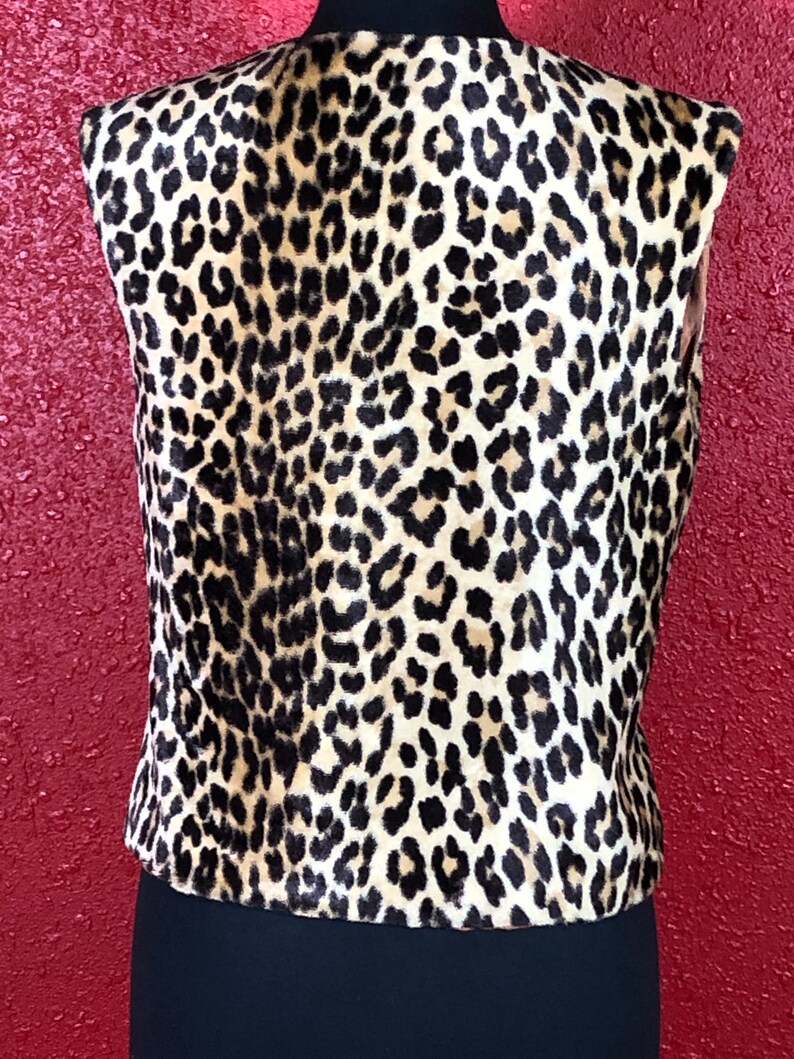 1960s Leopard Print Faux Fur Vest image 2