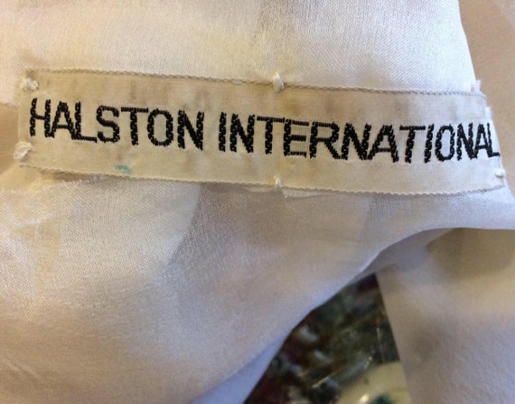1970s Halston International Chiffon Ivory Gown De… - image 9