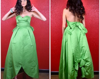 1960s Stunning Lime Green Ballgown Tulip Skirt