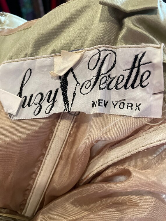 1950s Suzy Perette Sage Green Shantung Dress - image 5