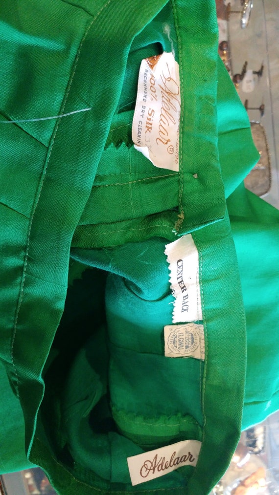 1950s 60s Emerald Green Silk Capris by Adelaar - image 8