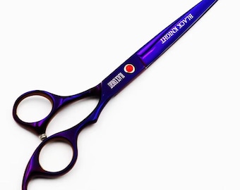 BLACK KNIGHT 7” Professional Hairdressing Scissors | Barber & Pet Cutting Shears | Purple Styling Shears